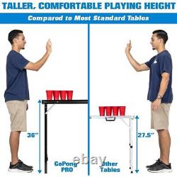 GoPong PRO 8 Foot Premium Beer Pong Table heavy-duty (Black, 36-Inch Tall)×1