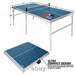 GoSports 6'x3' Mid-Size Table Tennis Game Set