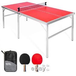 GoSports Mid Size 6 X 3 Foot Indoor Outdoor Table Tennis Ping Pong Game Set