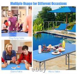 Goplus 6'X3' Portable Tennis Ping Pong Folding Table WithAccessories Indoor