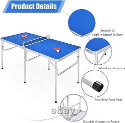 Goplus Foldable Ping Pong Table, 100% Preassembled, Portable Table Tennis H