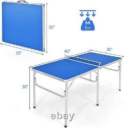 Goplus Foldable Ping Pong Table, 100% Preassembled, Portable Table Tennis H