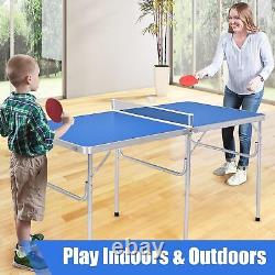 Goplus Foldable Ping Pong Table, 100% Preassembled, Portable Table Tennis H