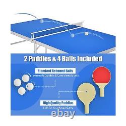 Goplus Foldable Ping Pong Table, 100% Preassembled, Portable Table Tennis Tab