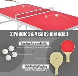 Goplus Foldable Ping Pong Table, 100% Preassembled, Portable Table Tennis Table