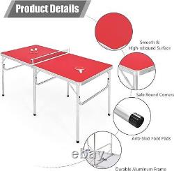 Goplus Foldable Ping Pong Table, 100% Preassembled, Portable Table Tennis Table