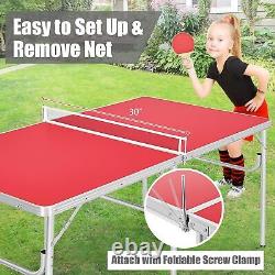 Goplus Foldable Ping Pong Table, 100% Preassembled, Portable Table Tennis Table