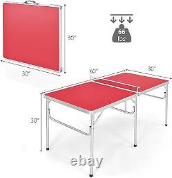 Goplus Foldable Ping Pong Table, 100% Preassembled, Portable Table Tennis Table