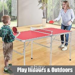 Goplus Foldable Ping Pong Table, 100% Preassembled, Portable Table Tennis Table