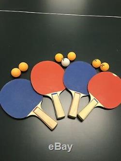 Green Butterfly Playback Rollaway Ping Pong Table Tennis Game With Paddles