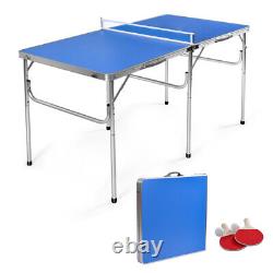 Gymax Folding Table Tennis Table Portable Ping Pong Table With 2 Paddles And 2