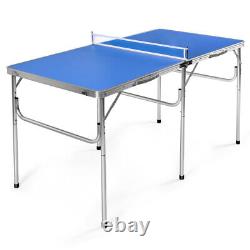 Gymax Folding Table Tennis Table Portable Ping Pong Table With 2 Paddles And 2