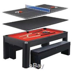 HATHAWAY BG2530PR Park Avenue 7-Ft Pool Table Tennis Combo Set with Storage