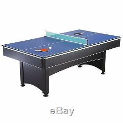 Hathaway Maverick 7-foot Pool / Table Tennis Game with Red Felt and Blue Surfaces