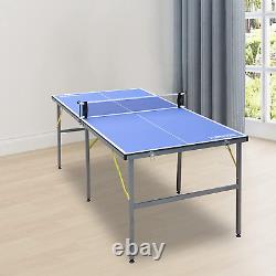 IUNNDS 6X3Ft Mid-Size Table Tennis Tables Indoor/Outdoor Portable Ping Pong Ta