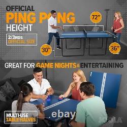 Indoor Midsize Table Tennis Table with Net, Foldable & Portable