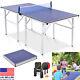 Indoor-outdoor Play Ping Pong Tennis Table Fordable 2 Paddles And 3 Balls 1 Bag