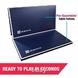 Indoor Outdoor Table Tennis Conversion Top Retractable Net Pre Assembled Blue