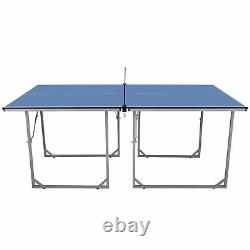 Indoor/Outdoor Table Tennis Ping Pong Table With Paddle Great for Small Spaces