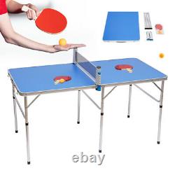 Indoor Outdoor Tennis Table Ping Pong Table Foldable with Rackets Net 3 Balls
