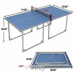 Indoor Outdoor With Paddle Great for Small Spaces Table Tennis Ping Pong Table