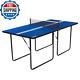 Indoor Play Ping Pong Tennis Table Foldable Midsize With Net 12mm 6x3ft Blue