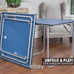 JOOLA Midsize Compact Table Tennis Ping Pong Table Foldaway Portable Dorm Apartm