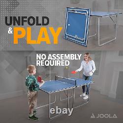 JOOLA Midsize Compact Table Tennis Table Great for Small Spaces and Apartments