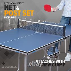 JOOLA Midsize Compact Table Tennis Table Great for Small Spaces and Apartments