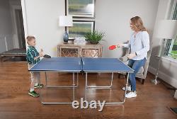 JOOLA Midsize Table Tennis Table Blue (Smaller than regulation size)