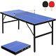 Katidap Portable Ping Pong Table, Mid-size Foldable Tennis Table, 60x26x27.5 Inch