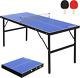 Katidap Portable Ping Pong Table, Mid-size Foldable Tennis Table With Net For