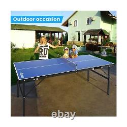 KATIDAP Portable Table Tennis Table, Mid-Size Ping Pong Table for Indoor Outd