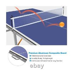 KL KLB Sport 6ft Mid-Size Table Tennis Table Foldable & Portable Ping Pong Ta