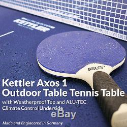 Kettler Outdoor Table Tennis Table Axos 1 with Outdoor Accessory Bundle