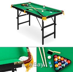 Kids 2 In 1 Ping Pong Billiards Pool Table Set Portable Folding Mini Arcade Game