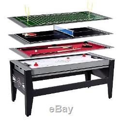 Lancaster 4 in 1 Combo Swivel Arcade Table, Air Hockey Pool Ping Pong Football