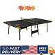 M-d Outdoor/indoor Table Tennis Set With 2 Paddles And Balls Black/yellow