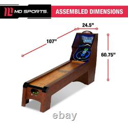 MD Sports 9 Ft. Roll And Score Table Arcade Game Includes 4 Skee-Ball LED Light