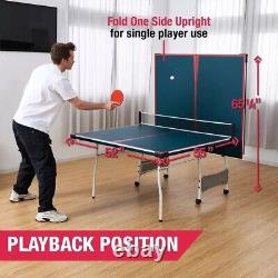 MD Sports Compact Midsize Foldable Table Tennis Ping Pong Table WithAccessories