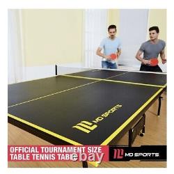 MD Sports TTT415 047M 15mm 4 Piece Indoor Table Tennis Black/Yellow