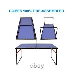 MRISN Table Tennis Table Foldable & Portable Ping Pong Table Set with Net and
