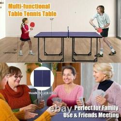 Mesa de ping-pong compacta extraíble de tamaño mediano plegable multiusos
