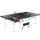 Mid Size 15mm 4-piece Indoor Table Tennis Table, Accessories Included, Black