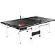 Mid Size 15mm 4-piece Indoor Table Tennis Table, Accessories Included, Black