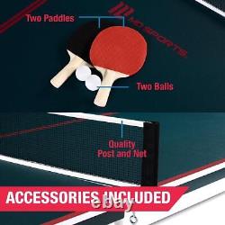 Mid Size 4-Piece Indoor Table Tennis Table Compact Design Water Resistant