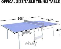 Mid-Size 9ft Professional Foldable Table Tennis Tables, Indoor Ping Pong Table