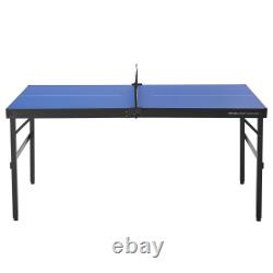 Mid-Size Ping Pong Table Foldable Table Tennis Game Table Indoor with Net