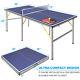 Mid-size Table Tennis Table Foldable Ping Pong Table Set With Net 2 Paddles 3balls