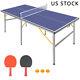 Mid-size Table Tennis Table Foldable & Portable Ping Pong Table Set 6 Ft